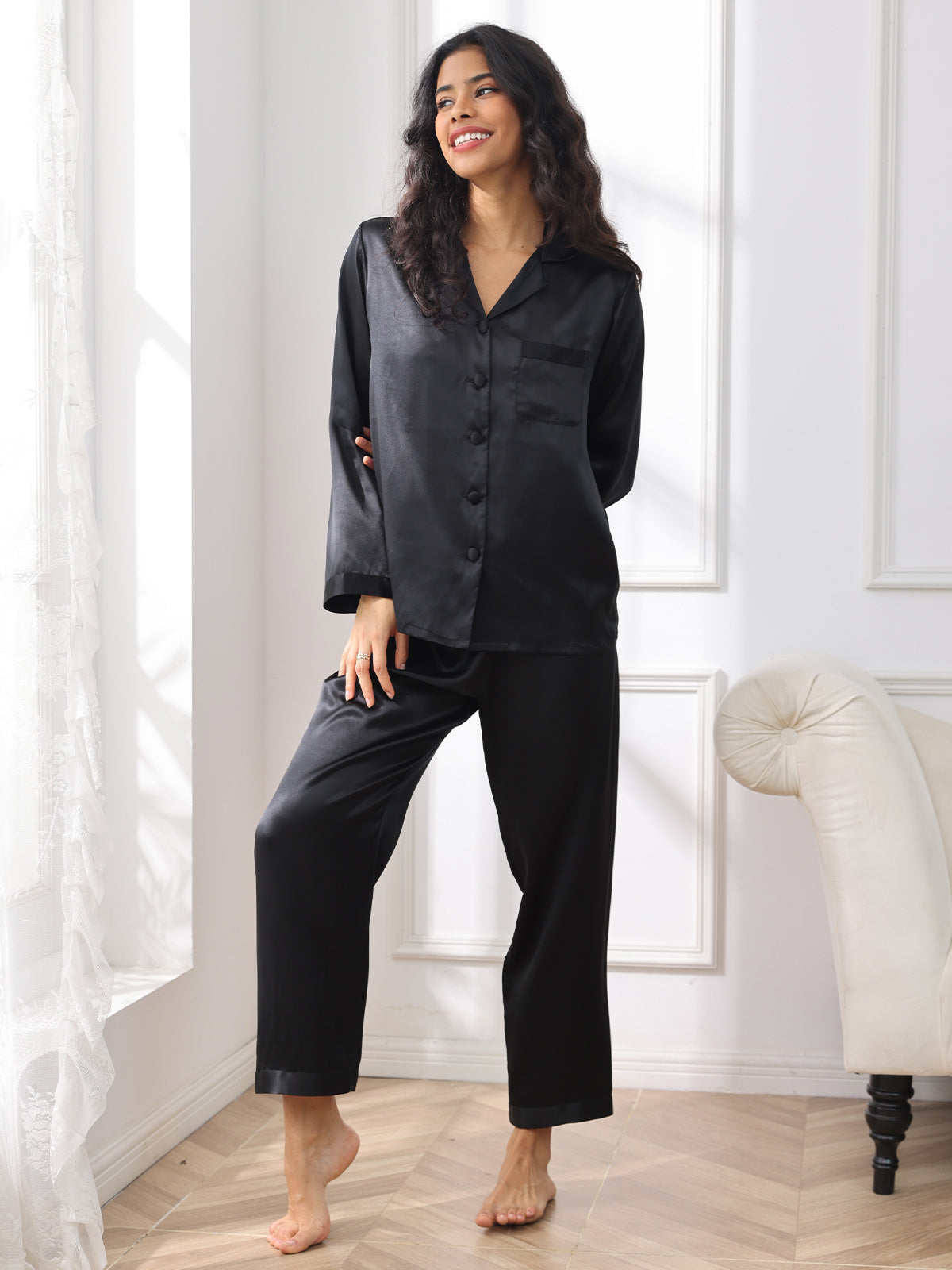 Women’s Mulberry Silk Long Sleeve Pajama Set