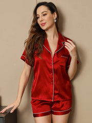 Pure Silk Pajamas Short Pjs Set 2Pcs