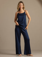 19 Momme Washable Silk Cami & Wide Leg Pants Set